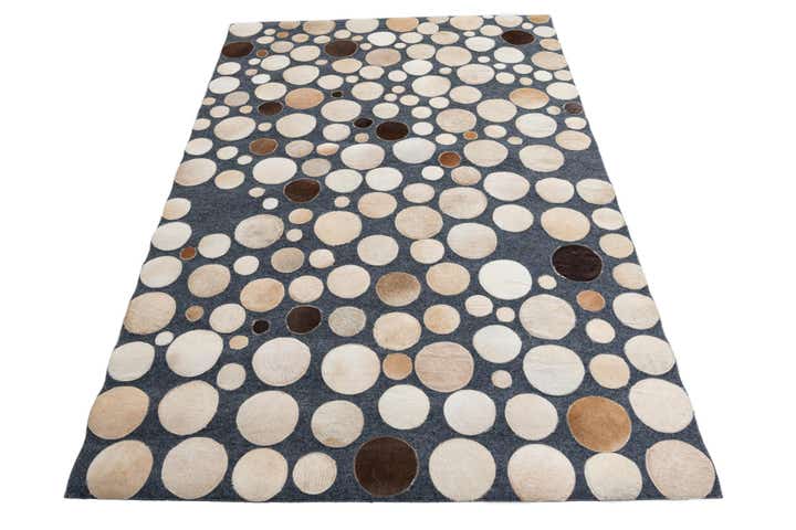 5' x 7' 5 Cowhide Leather Rug