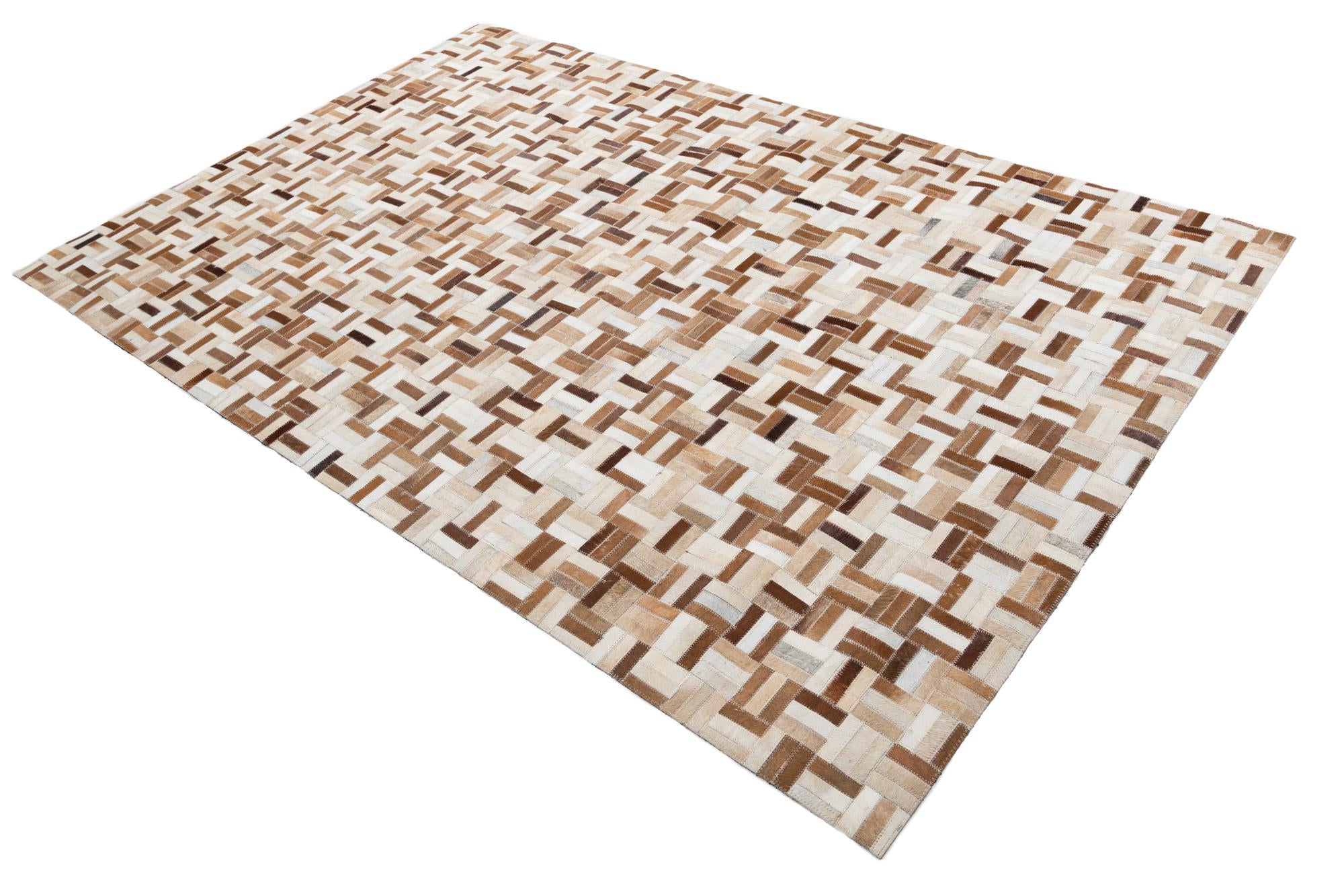 5' 1 x 8' Cowhide Leather Rug