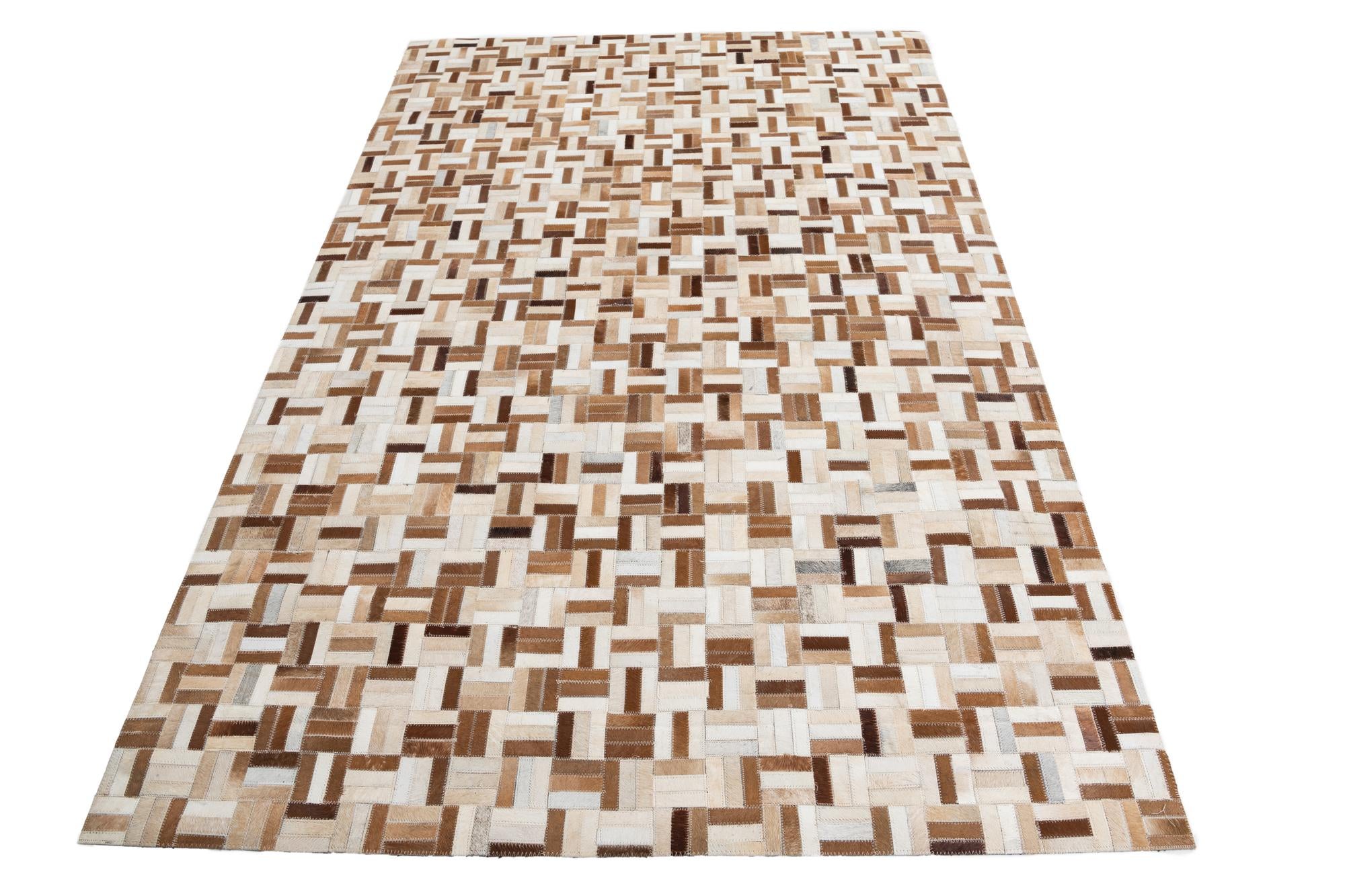 5' 1 x 8' Cowhide Leather Rug