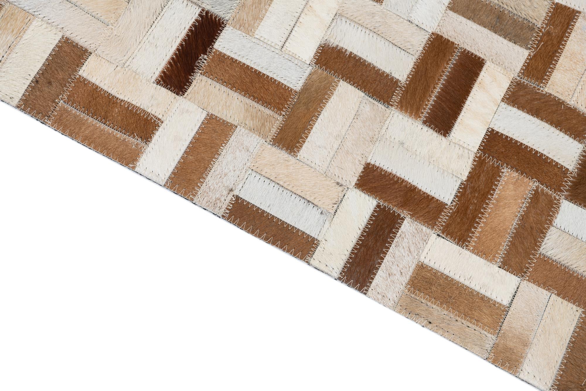 5' 1 x 8' Cowhide Leather Rug