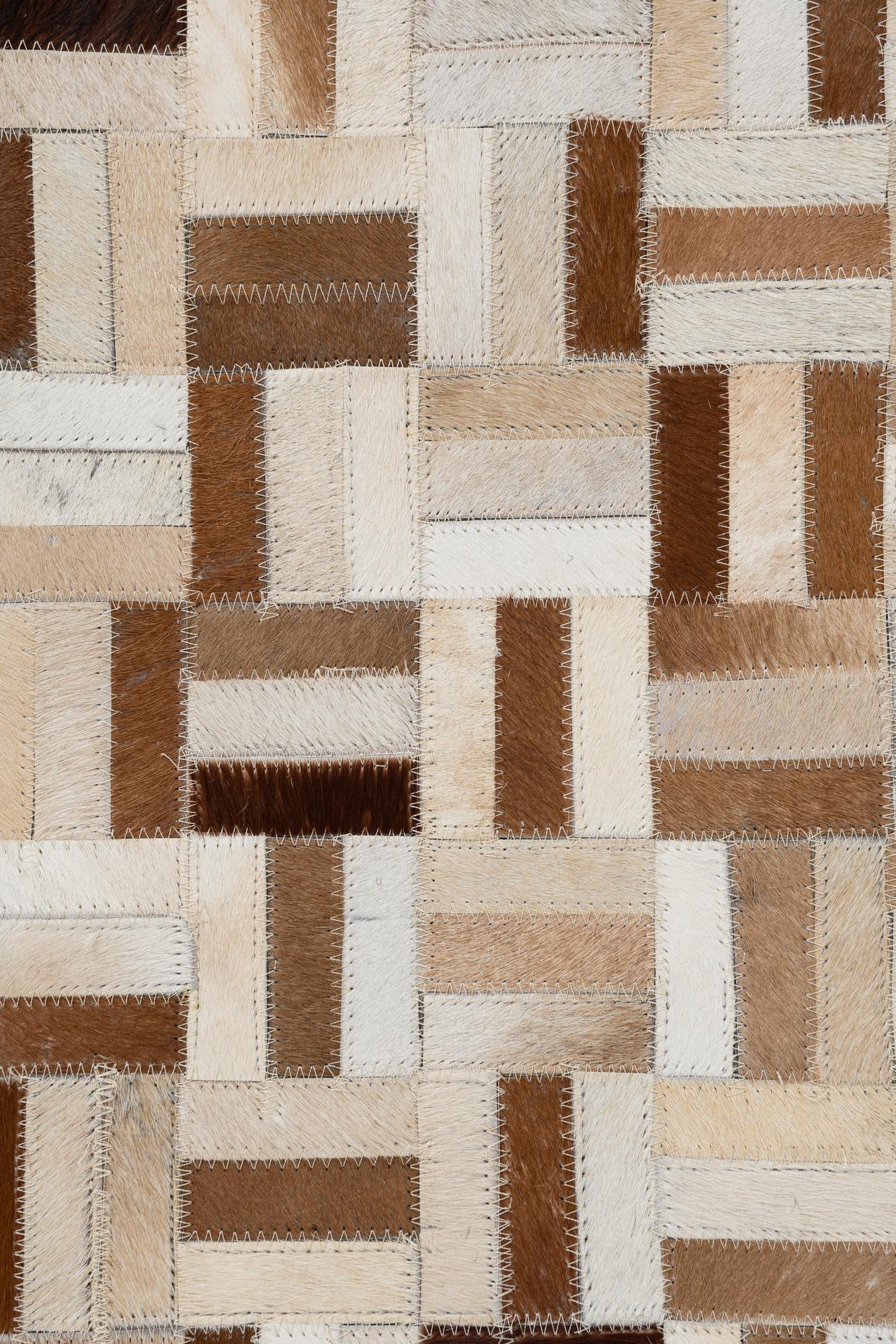 5' 1 x 8' Cowhide Leather Rug