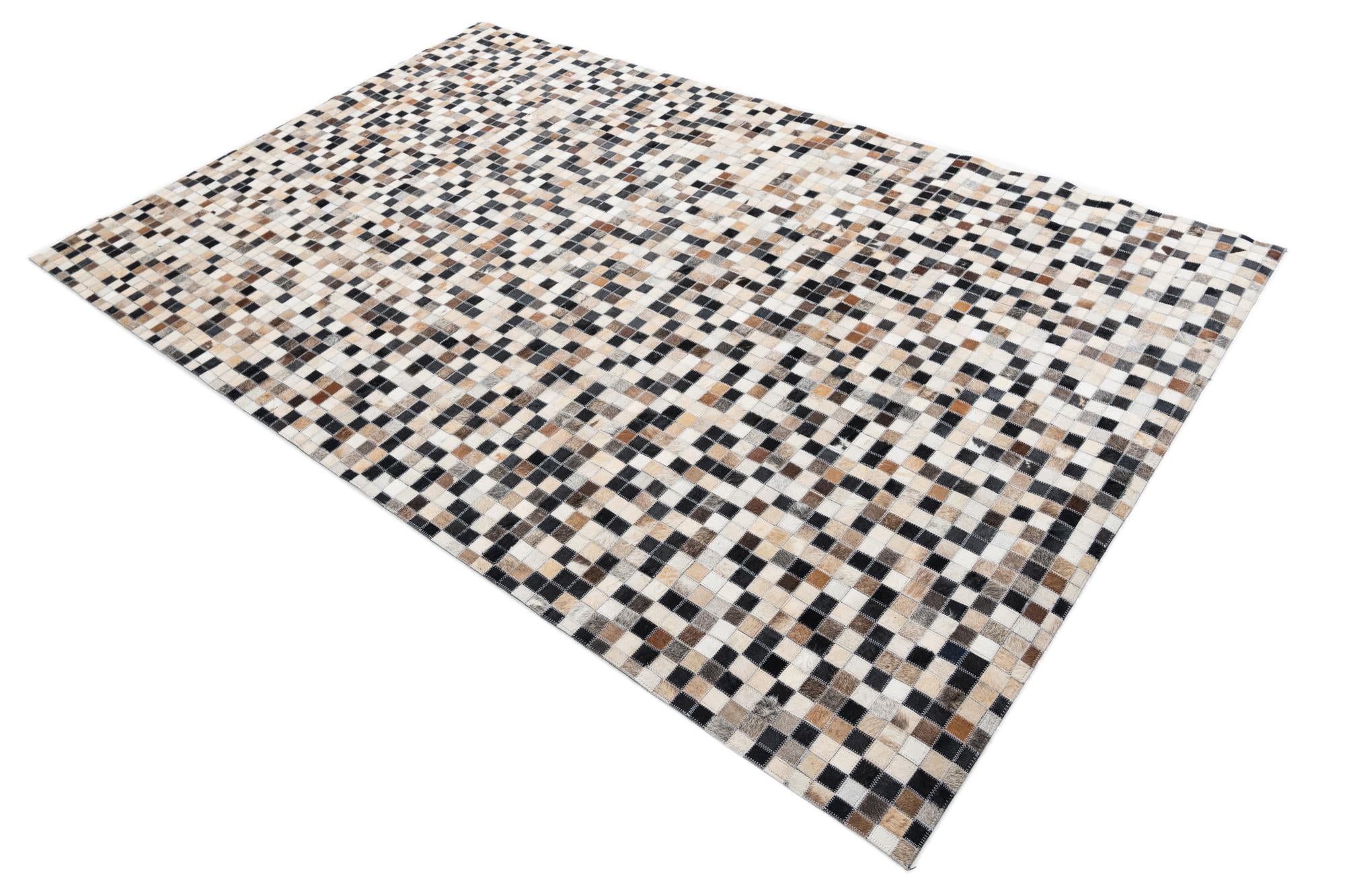 5' 1 x 8' Cowhide Leather Rug