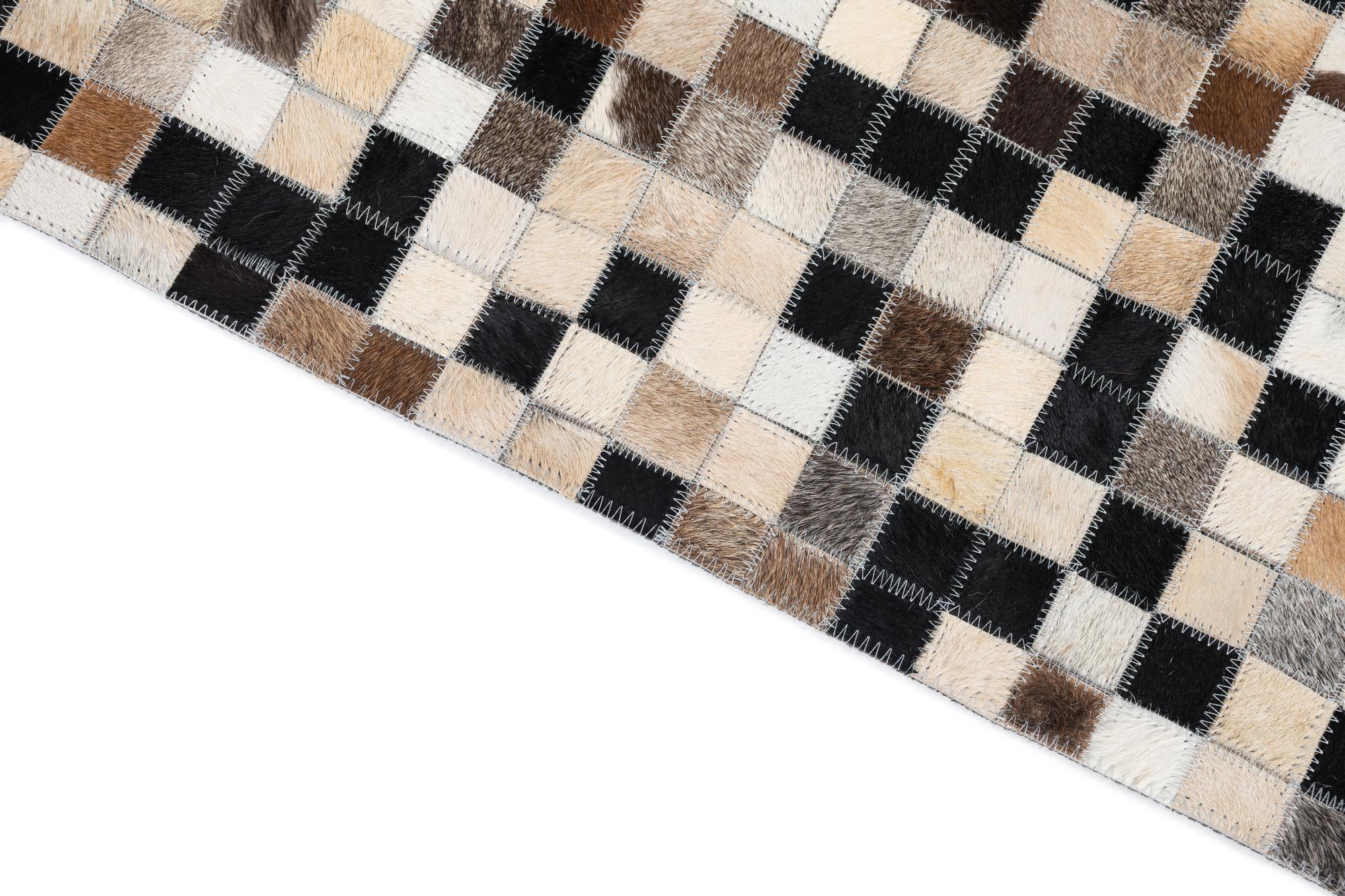 5' 1 x 8' Cowhide Leather Rug