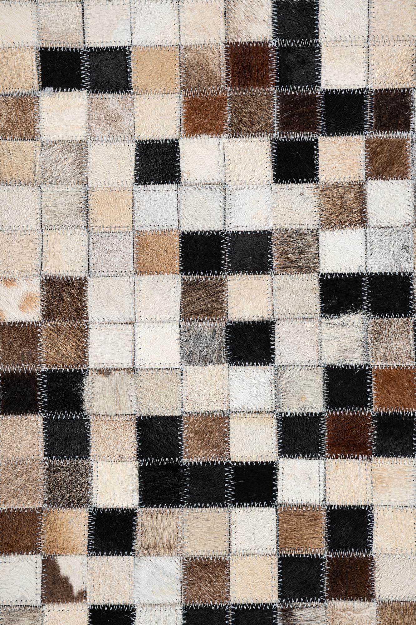 5' 1 x 8' Cowhide Leather Rug