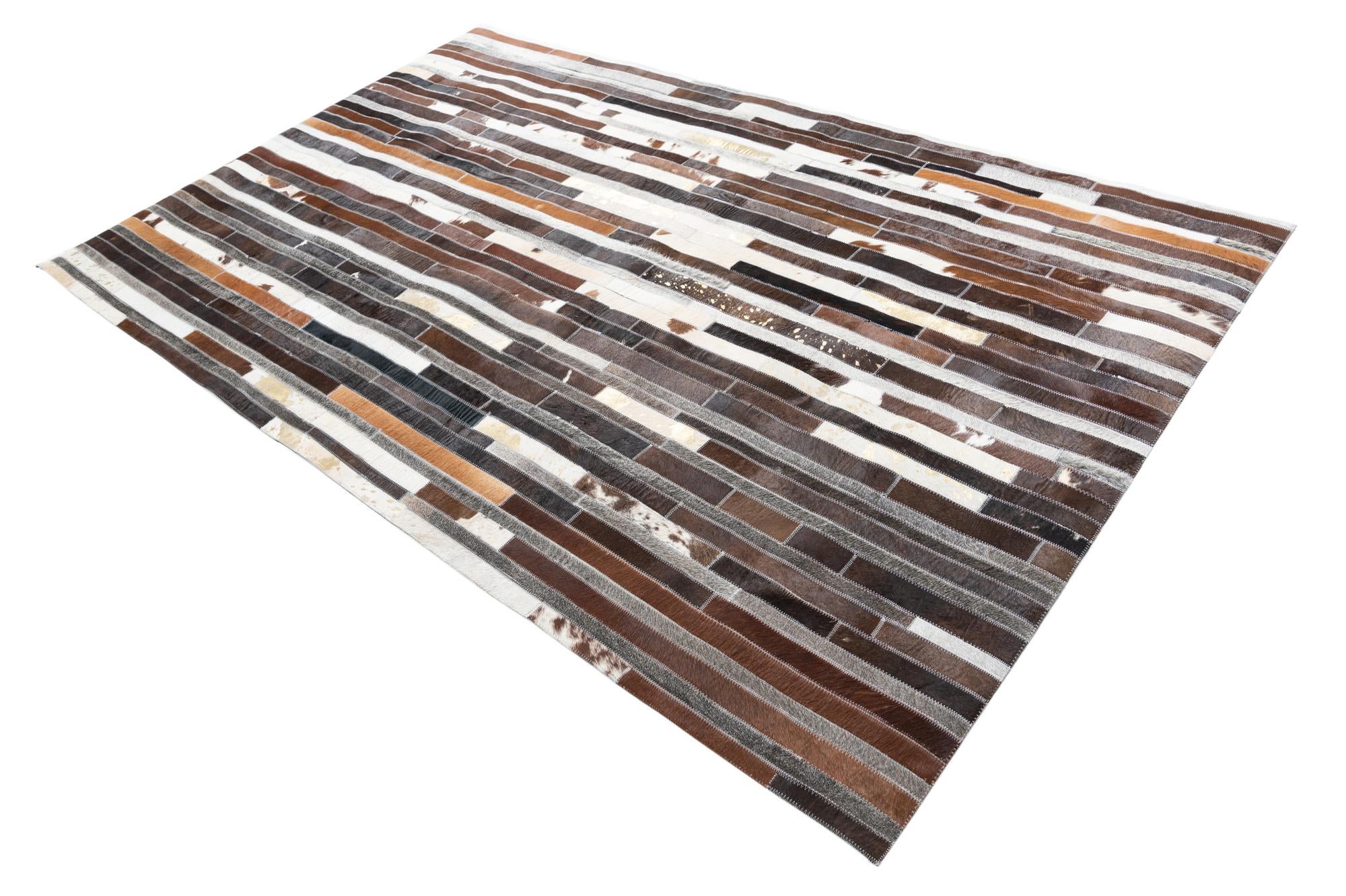 5' x 8' Cowhide Leather Rug