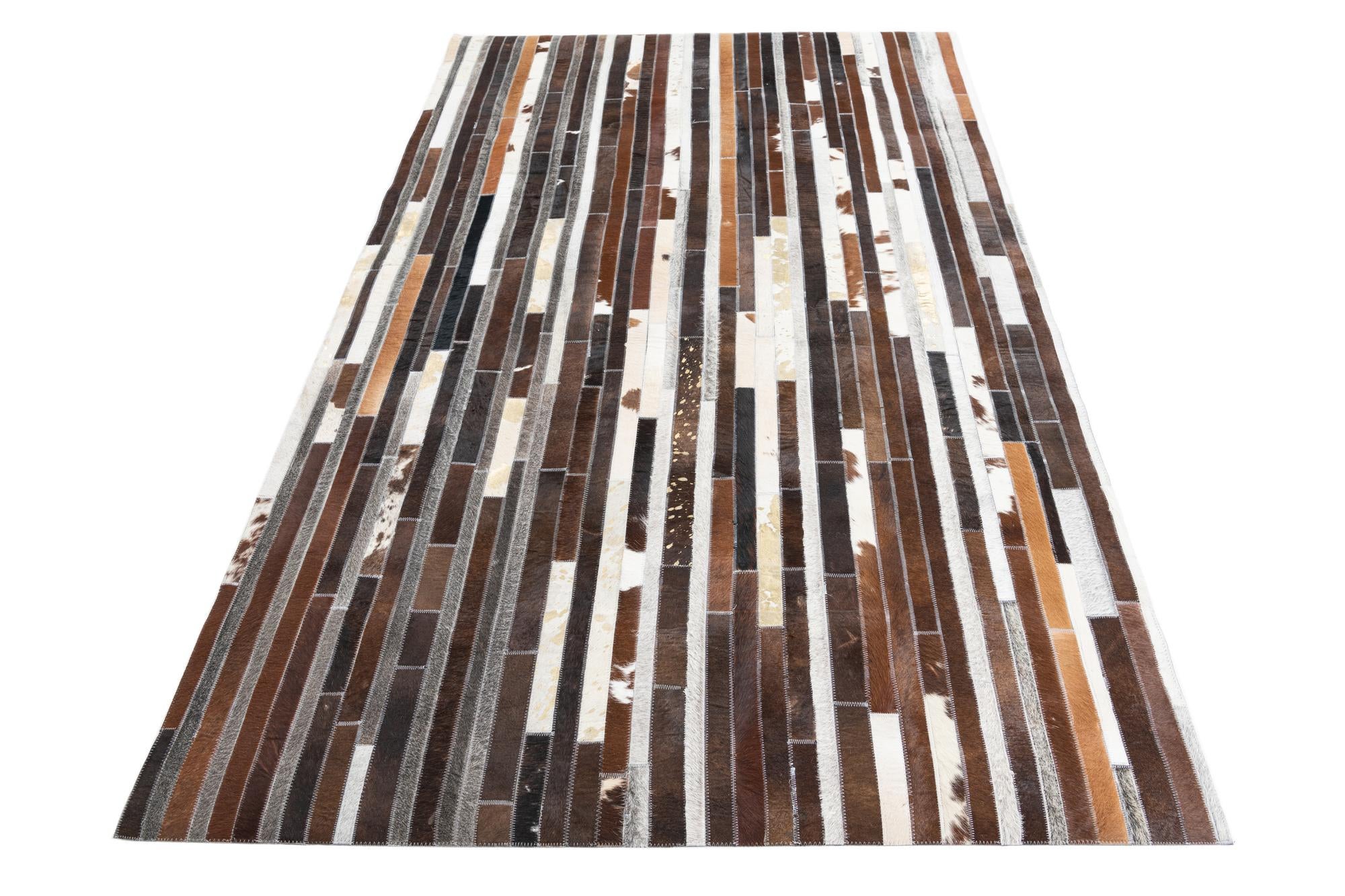 5' x 8' Cowhide Leather Rug