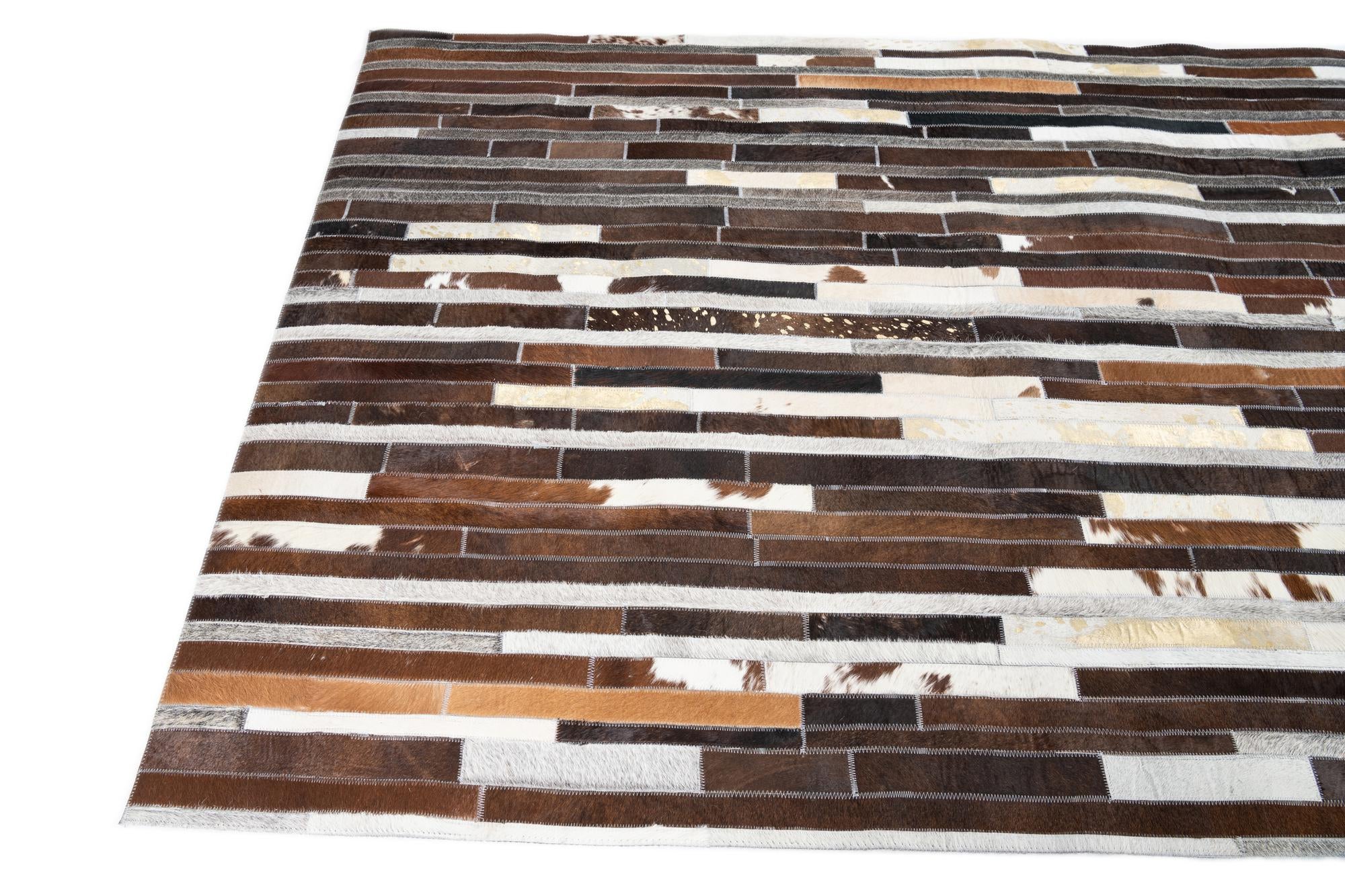 5' x 8' Cowhide Leather Rug