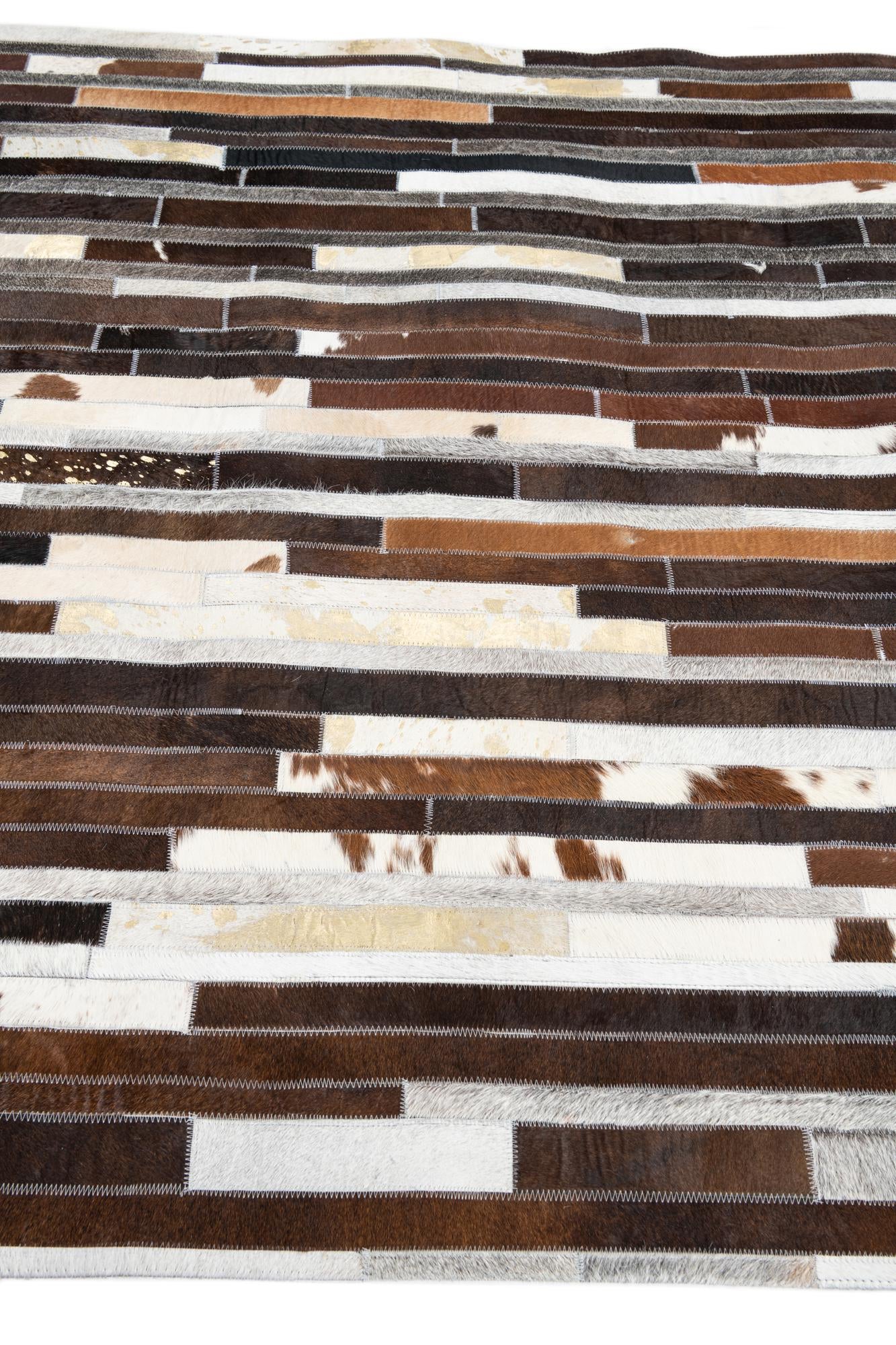 5' x 8' Cowhide Leather Rug