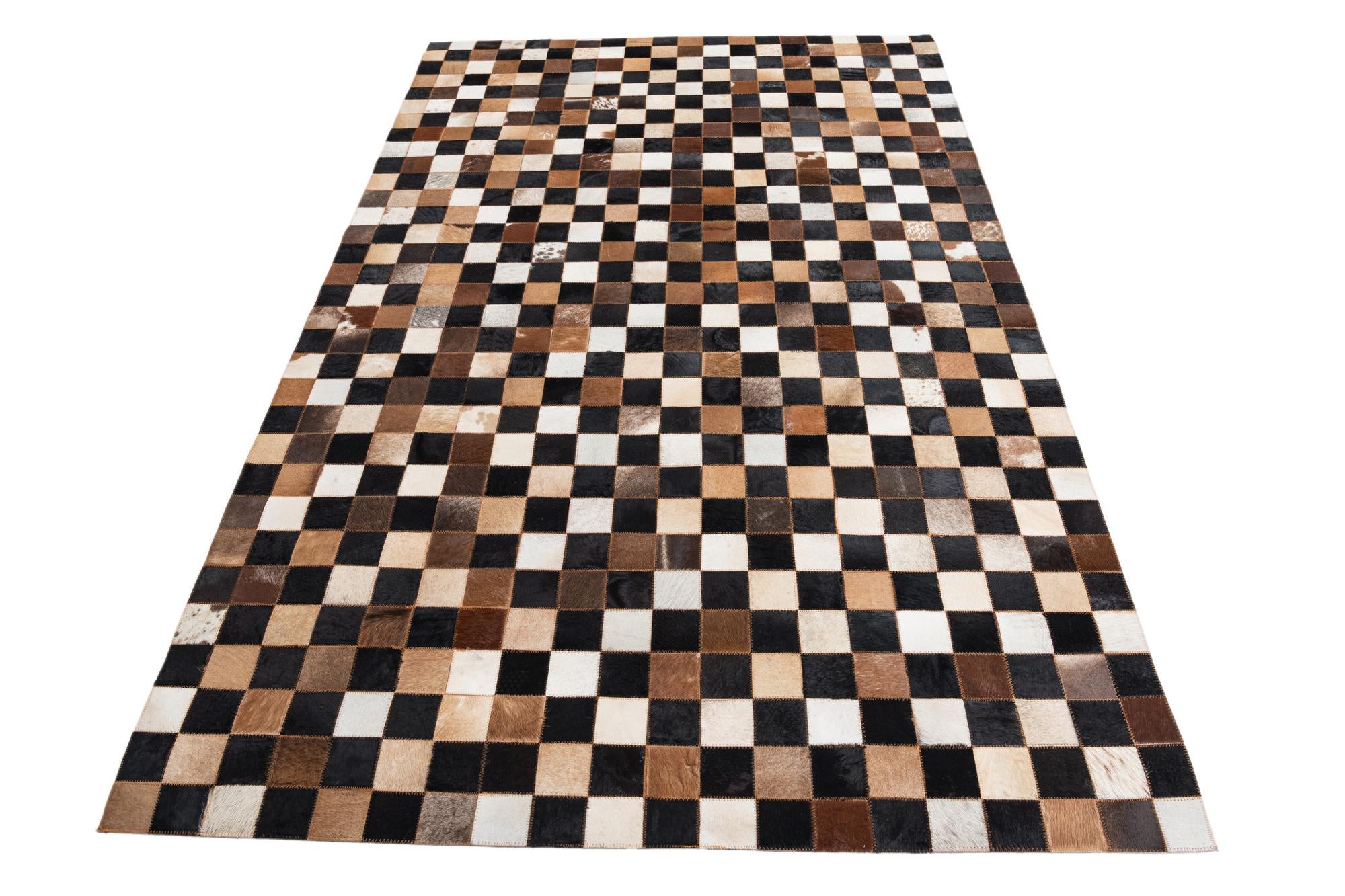 5' x 8' Cowhide Leather Rug