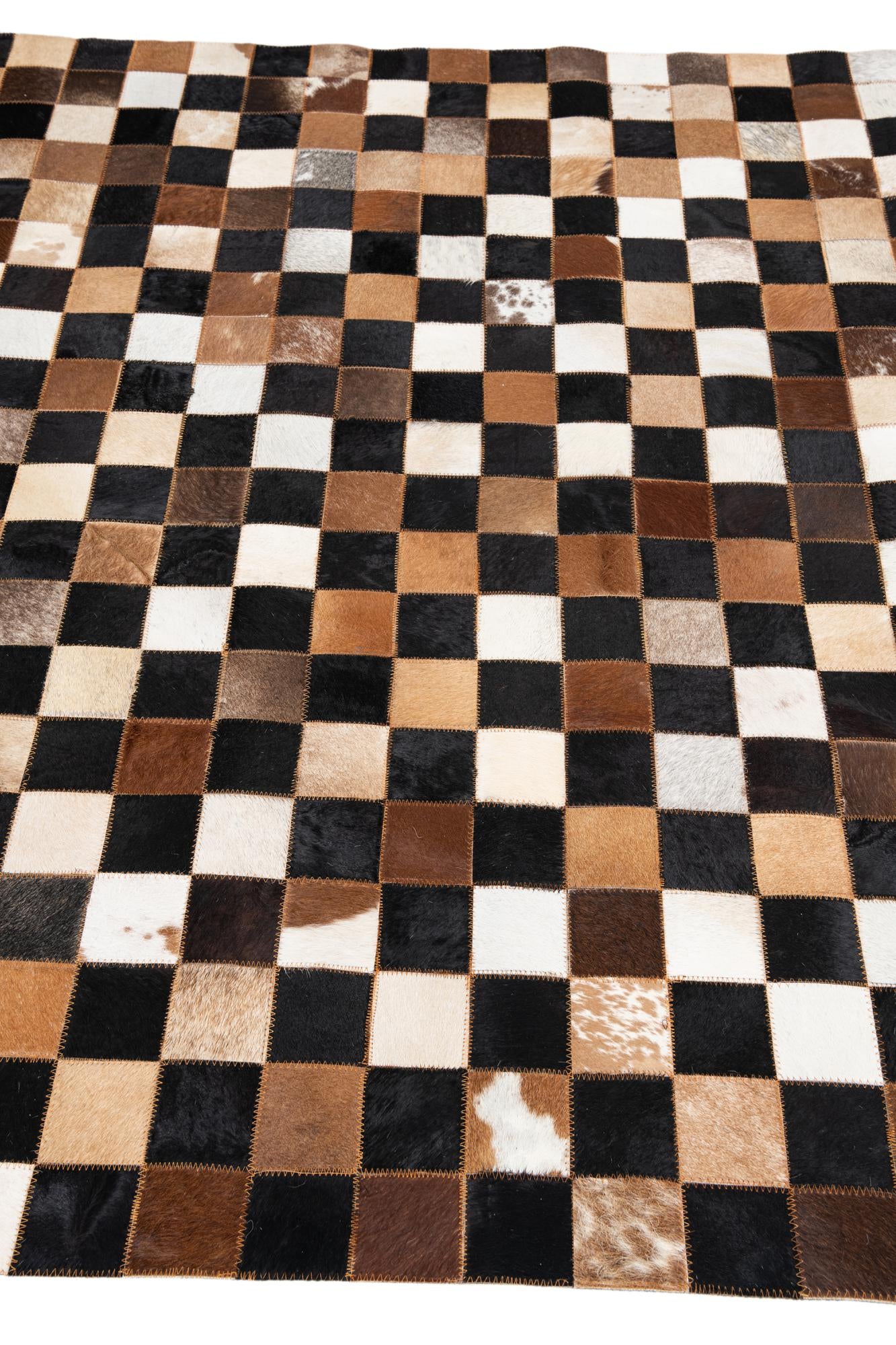 5' x 8' Cowhide Leather Rug