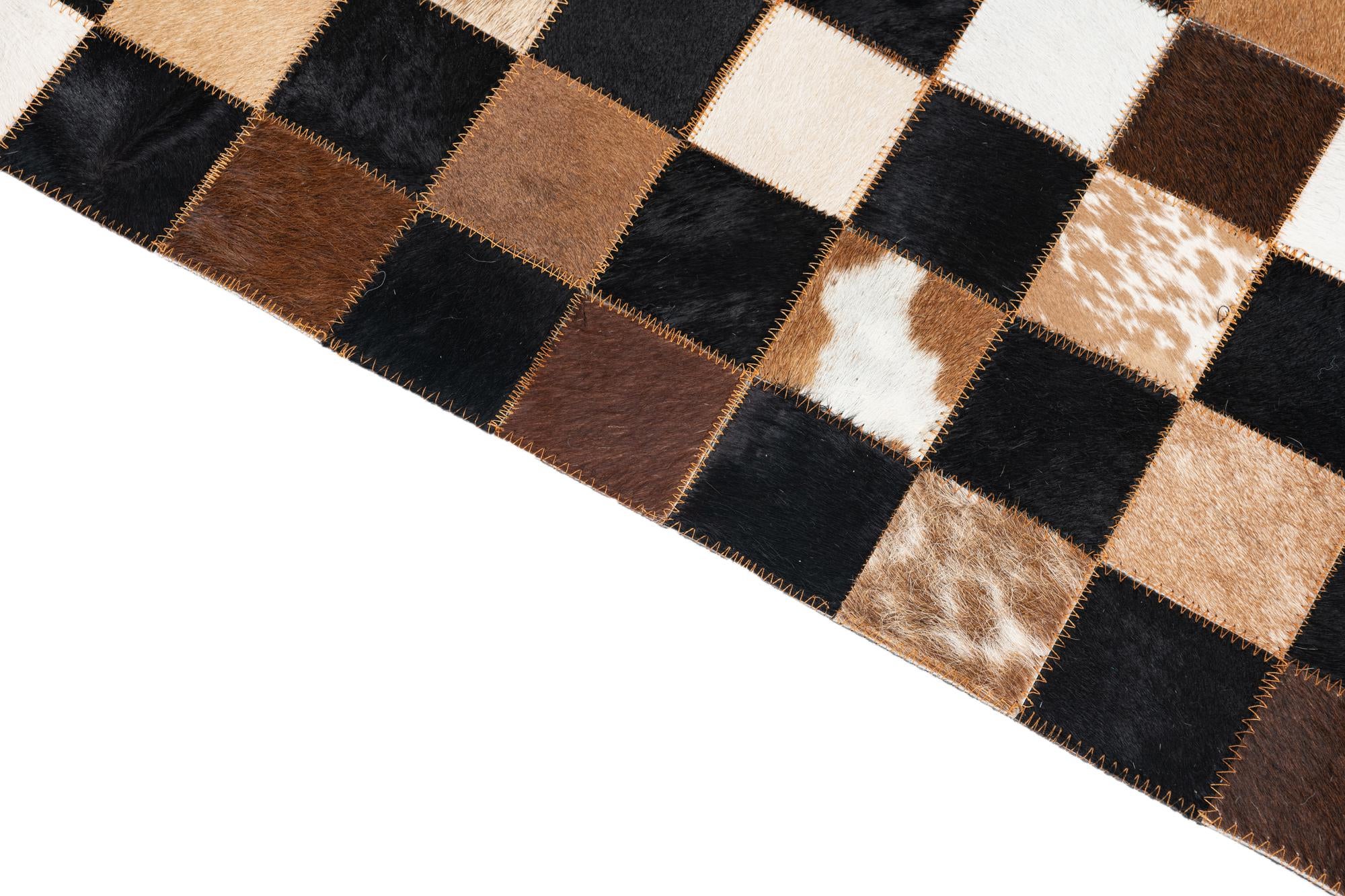 5' x 8' Cowhide Leather Rug