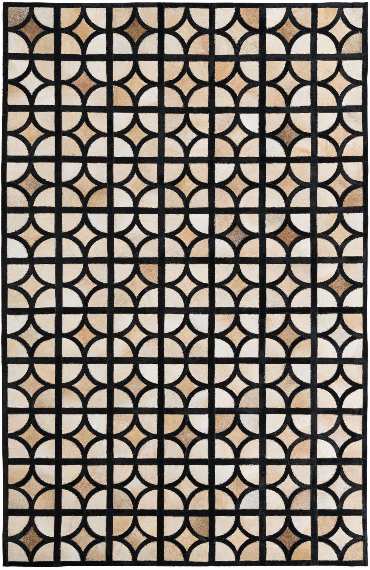 5' 2 x 8' Cowhide Leather Rug