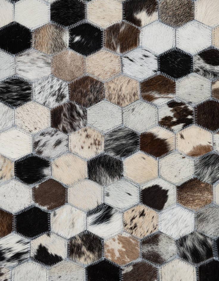 Detail image of 5' 2 x 8' Cowhide Leather Rug