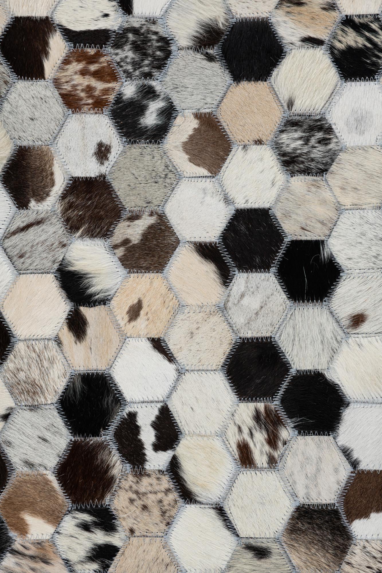 5' 2 x 8' Cowhide Leather Rug