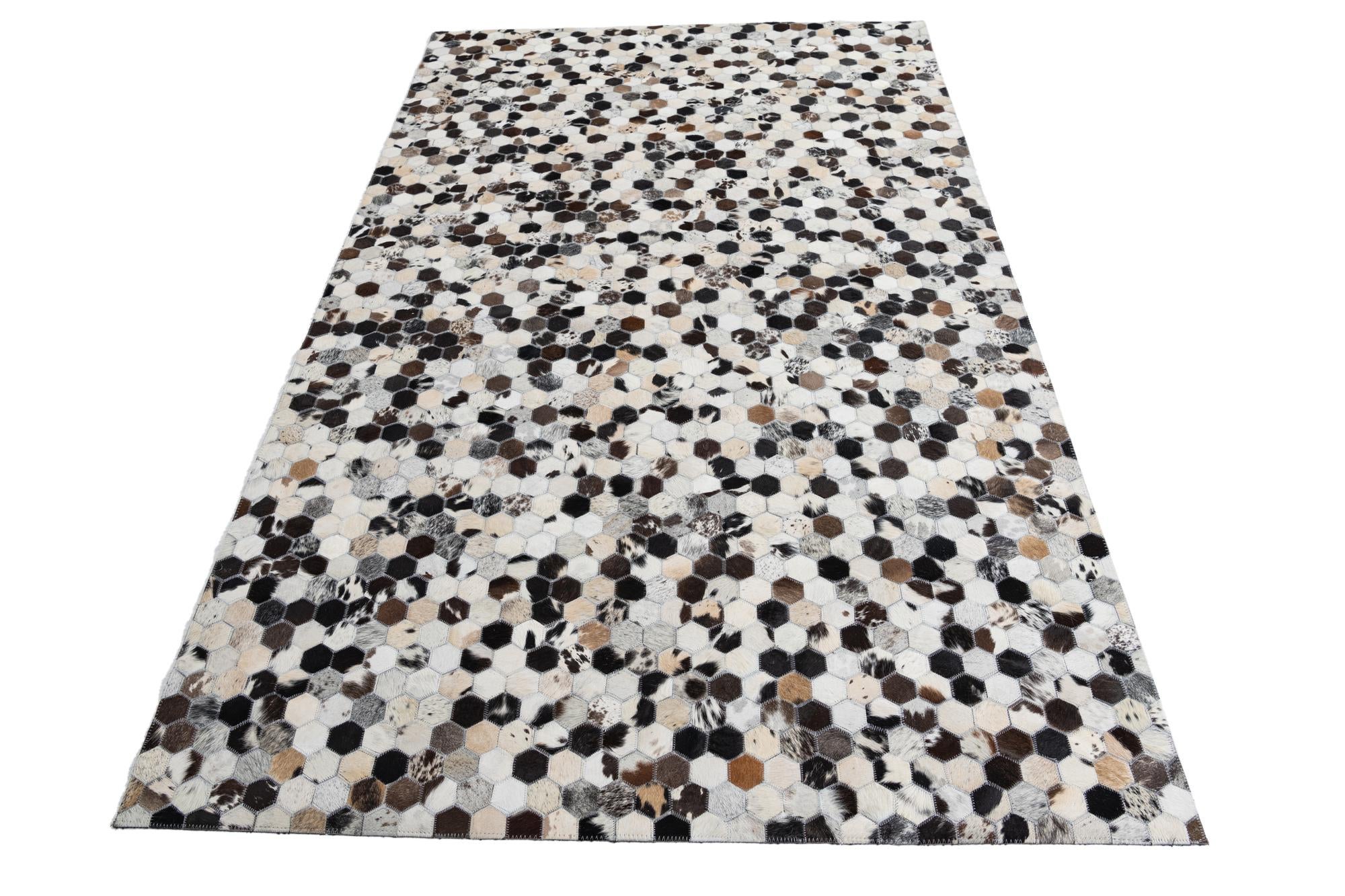 5' x 8' 1 Cowhide Leather Rug
