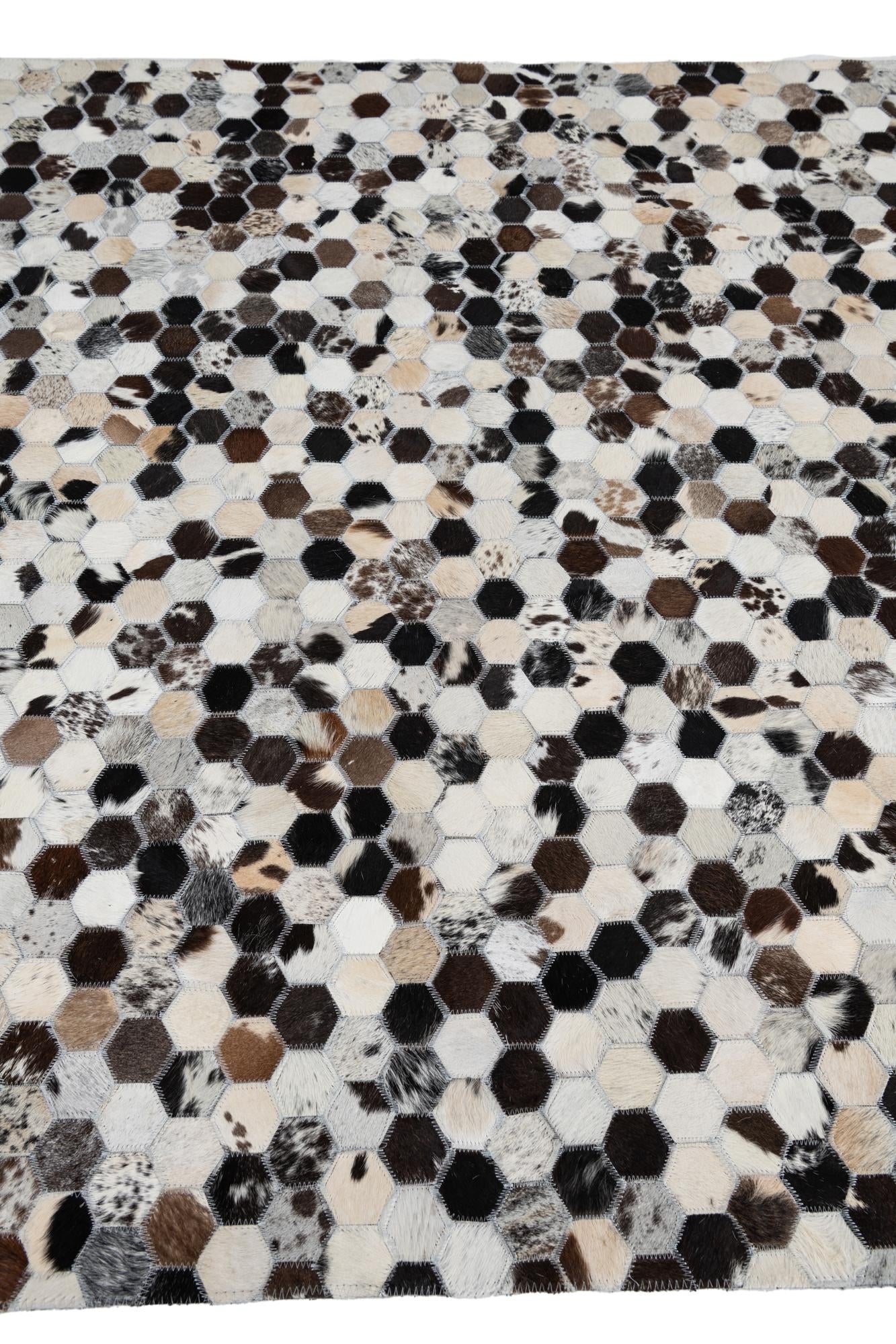 5' x 8' 1 Cowhide Leather Rug