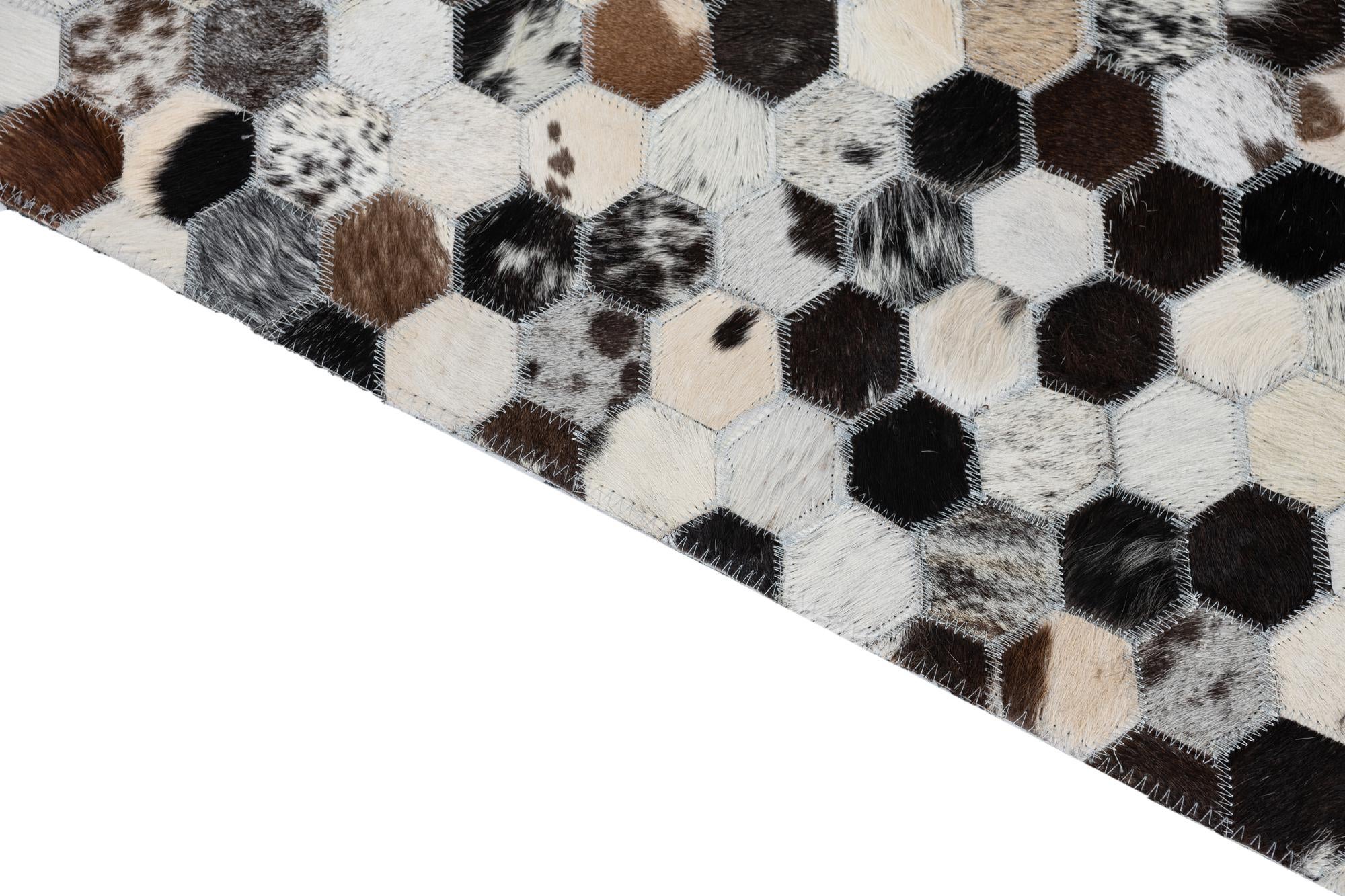 5' x 8' 1 Cowhide Leather Rug