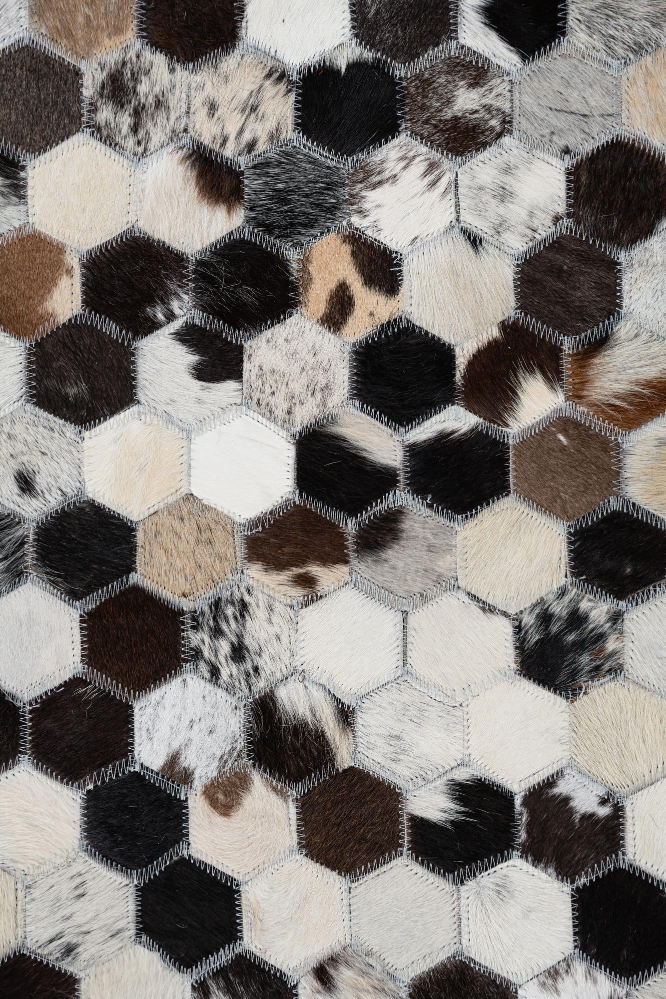 5' x 8' 1 Cowhide Leather Rug