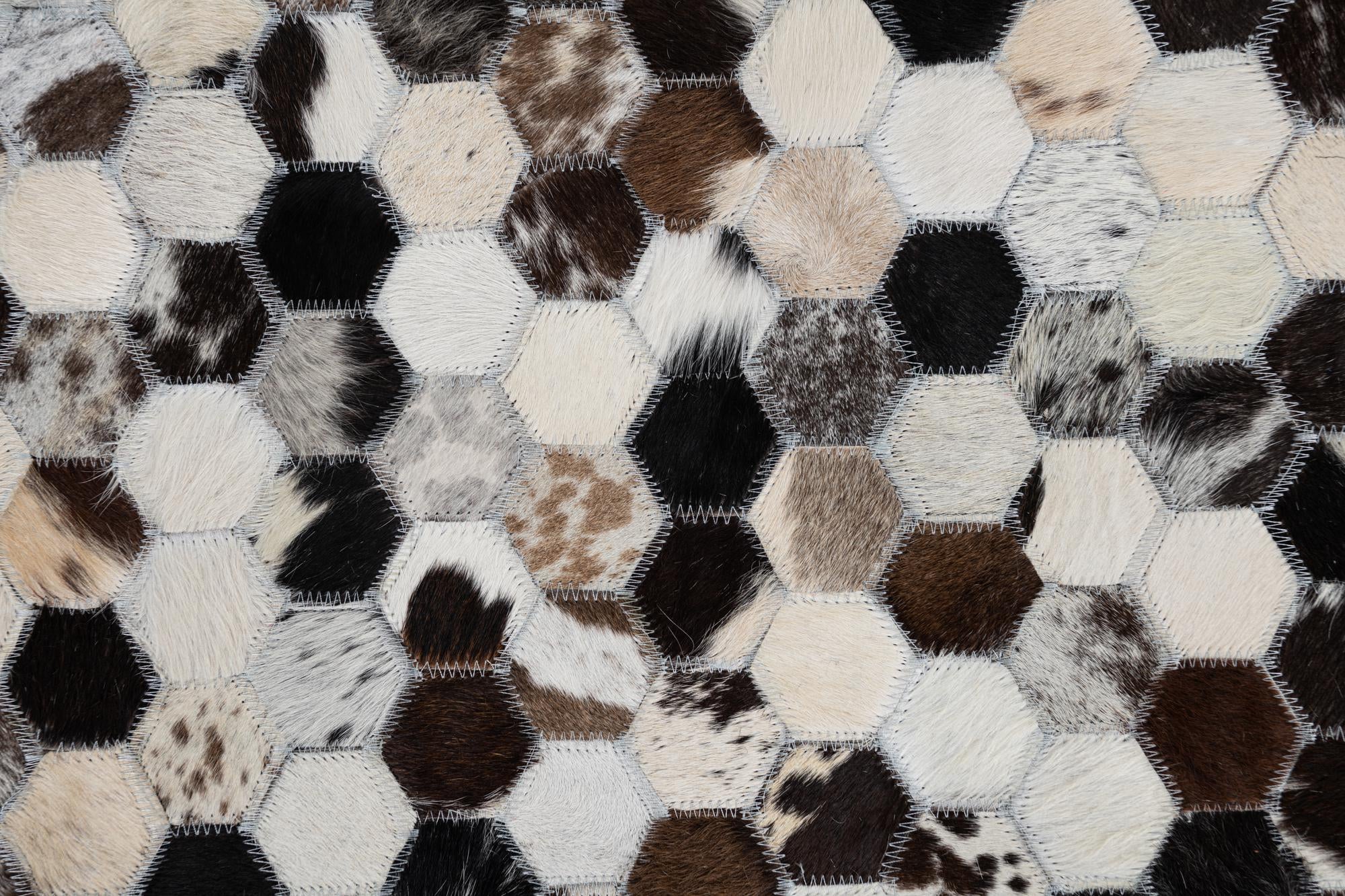 5' x 8' 1 Cowhide Leather Rug