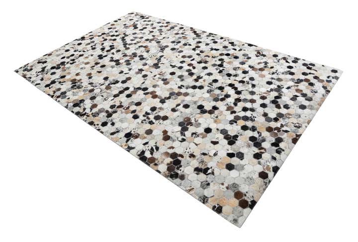 5' 3 x 8' 2 Cowhide Leather Rug