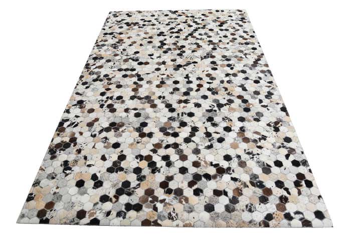 5' 3 x 8' 2 Cowhide Leather Rug