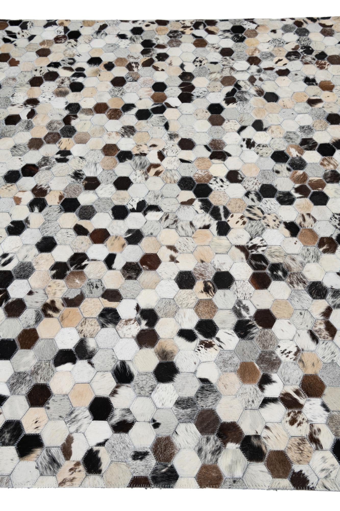 5' 3 x 8' 2 Cowhide Leather Rug