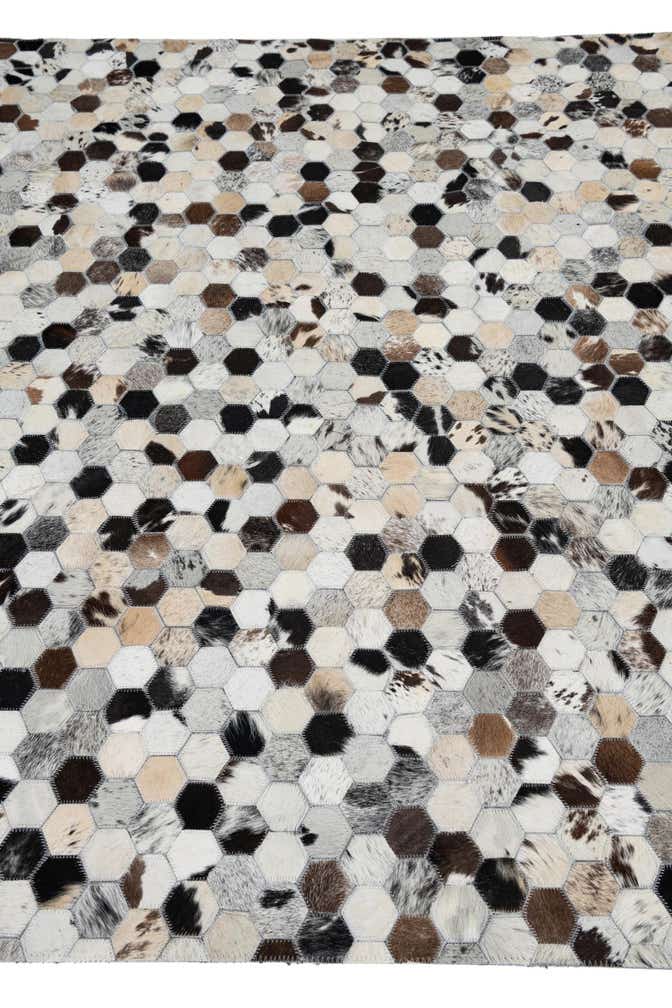 5' 3 x 8' 2 Cowhide Leather Rug