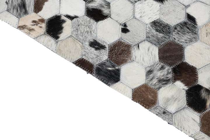 5' 3 x 8' 2 Cowhide Leather Rug