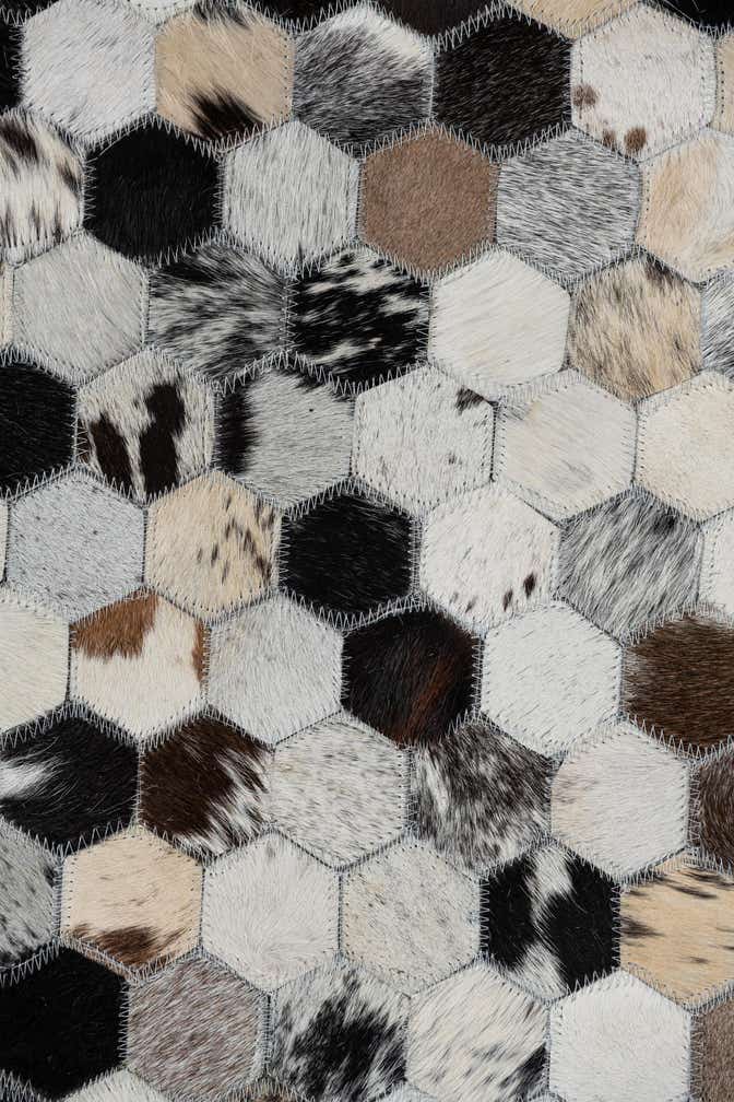 5' 3 x 8' 2 Cowhide Leather Rug