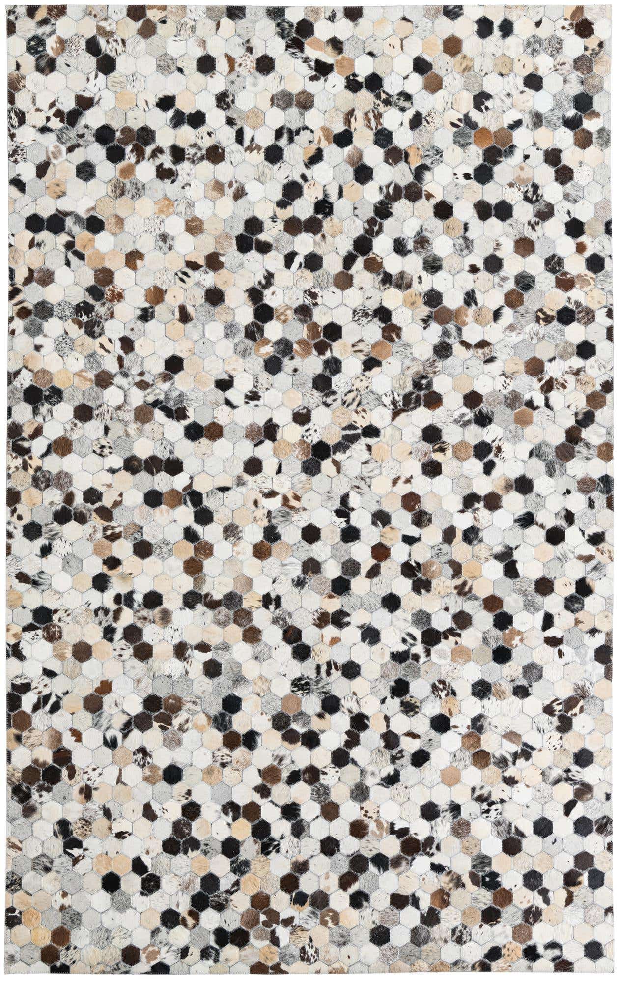 5' 3 x 8' 2 Cowhide Leather Rug