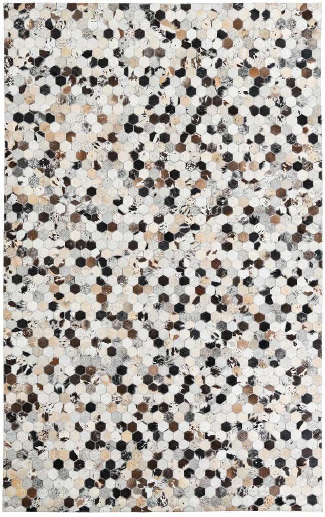 5' 3 x 8' 2 Cowhide Leather Rug