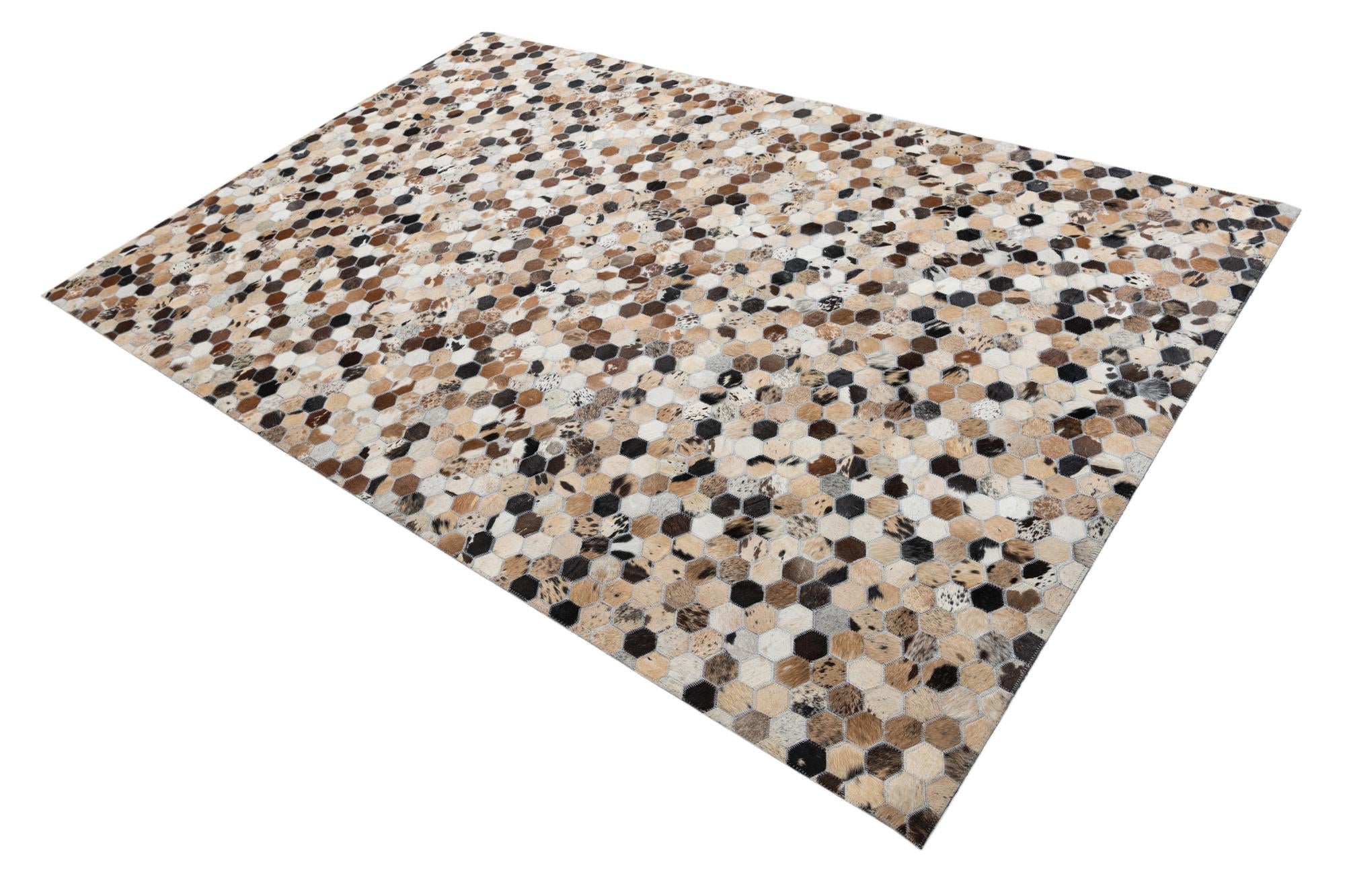 5' 2 x 8' Cowhide Leather Rug