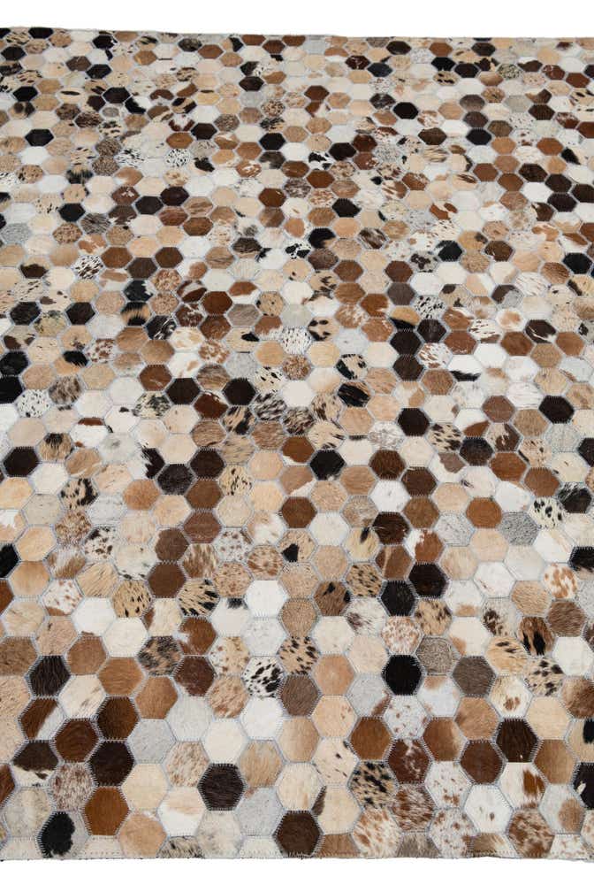 5' 2 x 8' Cowhide Leather Rug