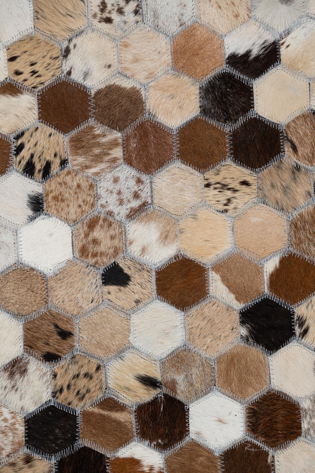 5' 2 x 8' Cowhide Leather Rug