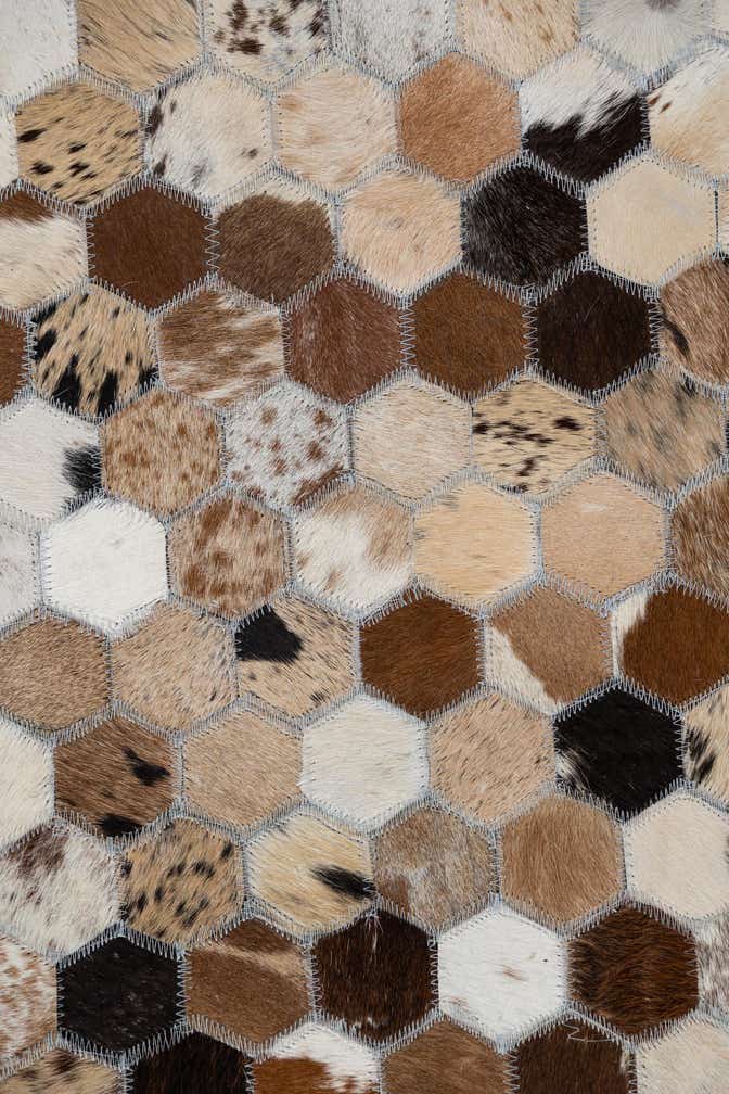 5' 2 x 8' Cowhide Leather Rug