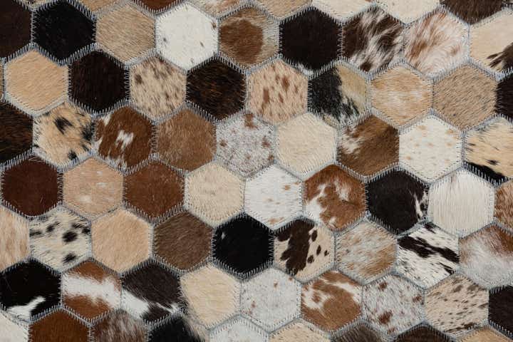 5' 2 x 8' Cowhide Leather Rug
