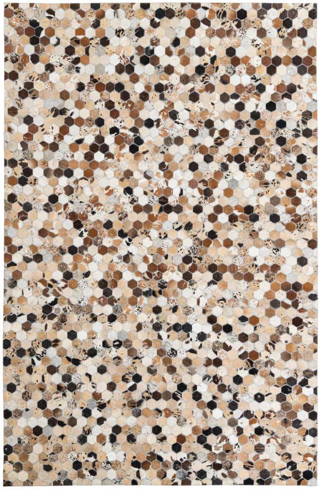 5' 2 x 8' Cowhide Leather Rug