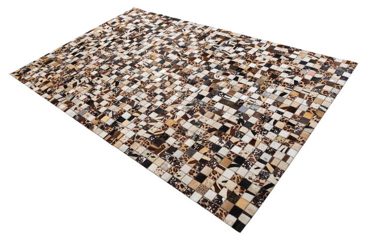 Detail image of 5' 2 x 8' 1 Cowhide Leather Rug