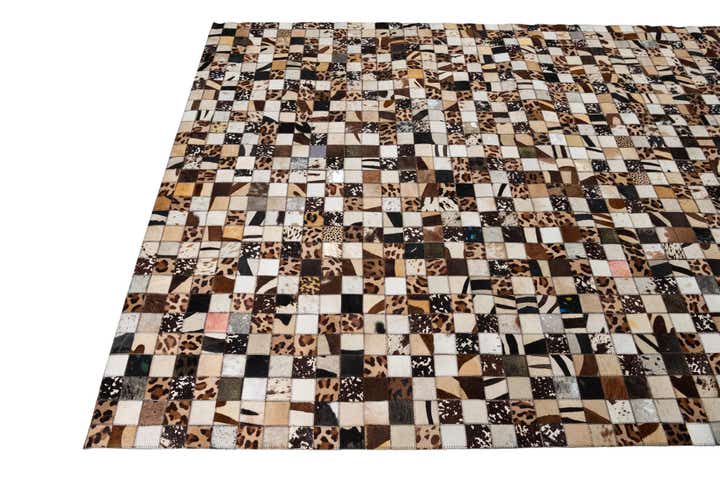 5' 2 x 8' 1 Cowhide Leather Rug