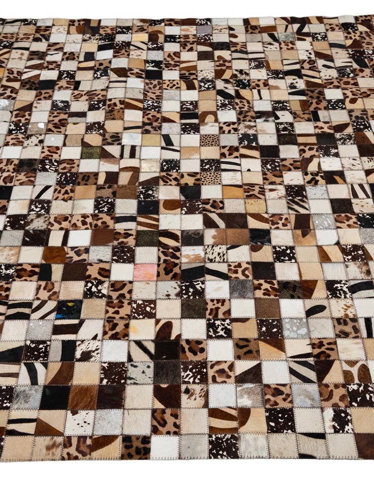 Detail image of 5' 2 x 8' 1 Cowhide Leather Rug