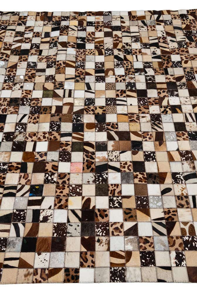 5' 2 x 8' 1 Cowhide Leather Rug