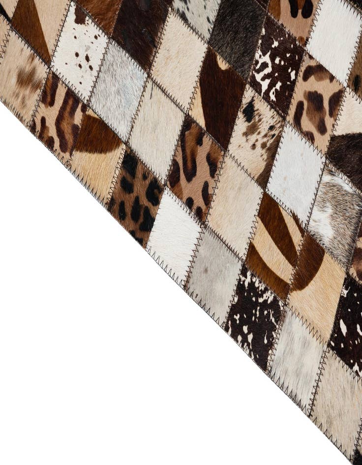 Detail image of 5' 2 x 8' 1 Cowhide Leather Rug