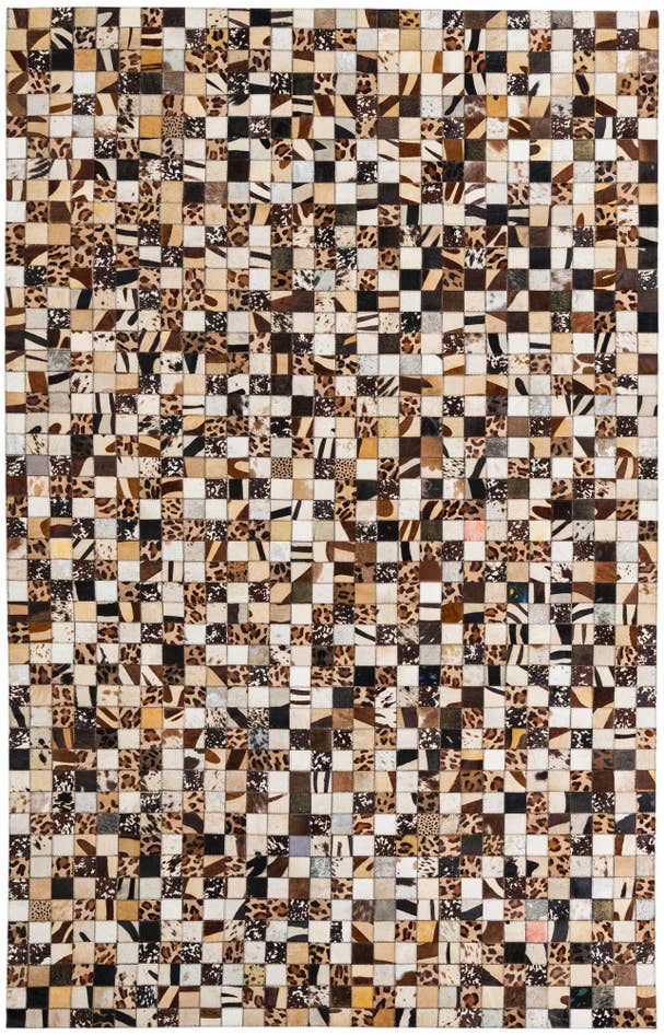 Detail image of 5' 2 x 8' 1 Cowhide Leather Rug