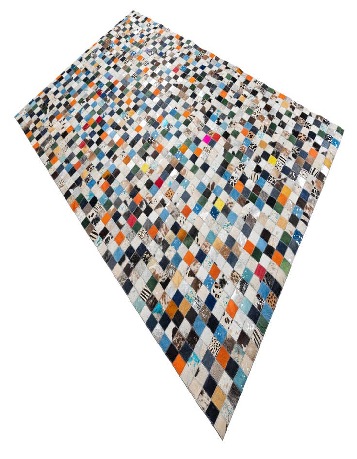 Detail image of 5' 1 x 8' Cowhide Leather Rug