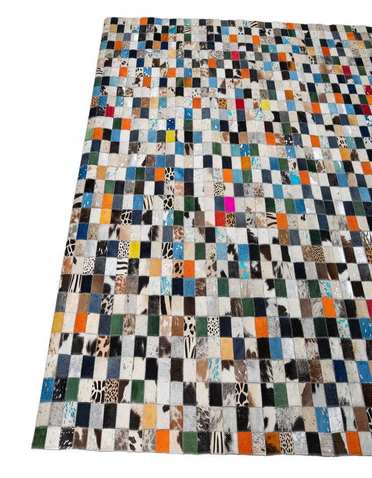 Detail image of 5' 1 x 8' Cowhide Leather Rug