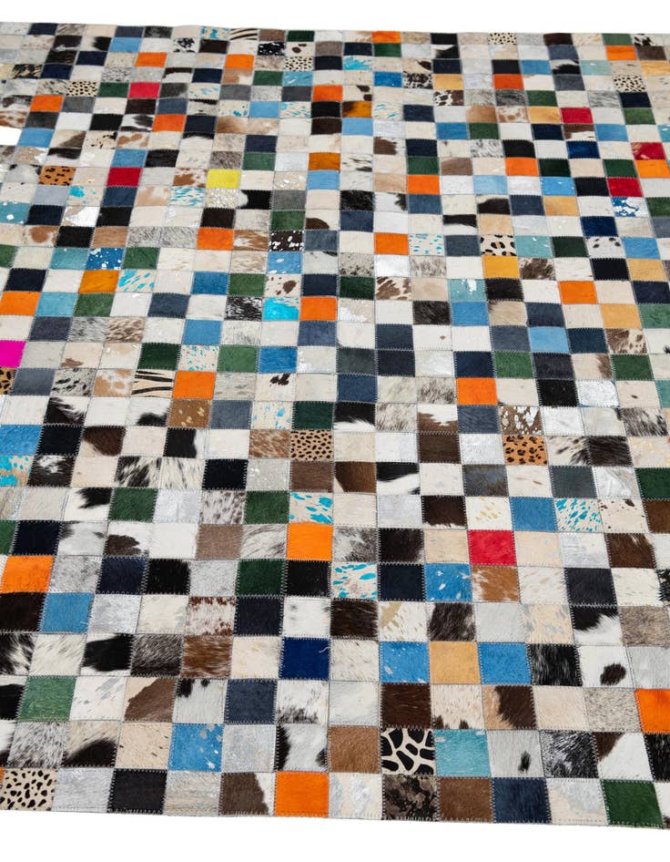 Detail image of 5' 1 x 8' Cowhide Leather Rug