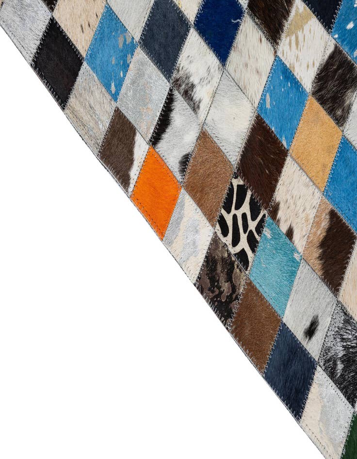 Detail image of 5' 1 x 8' Cowhide Leather Rug