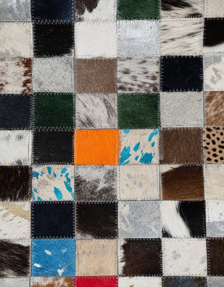 Detail image of 5' 1 x 8' Cowhide Leather Rug
