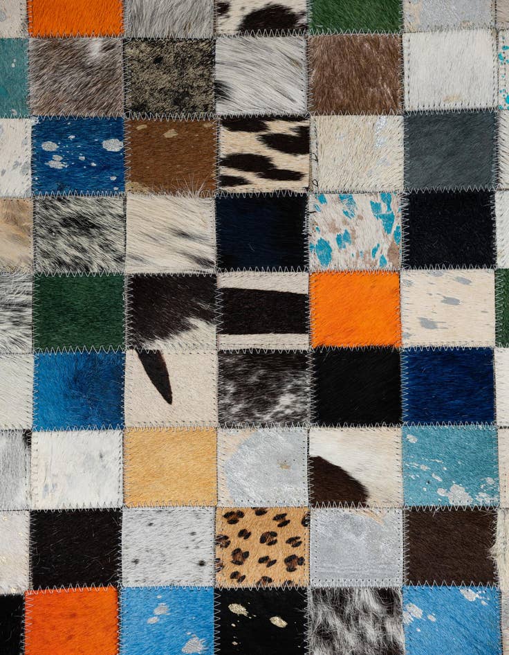 Detail image of 5' 1 x 8' Cowhide Leather Rug
