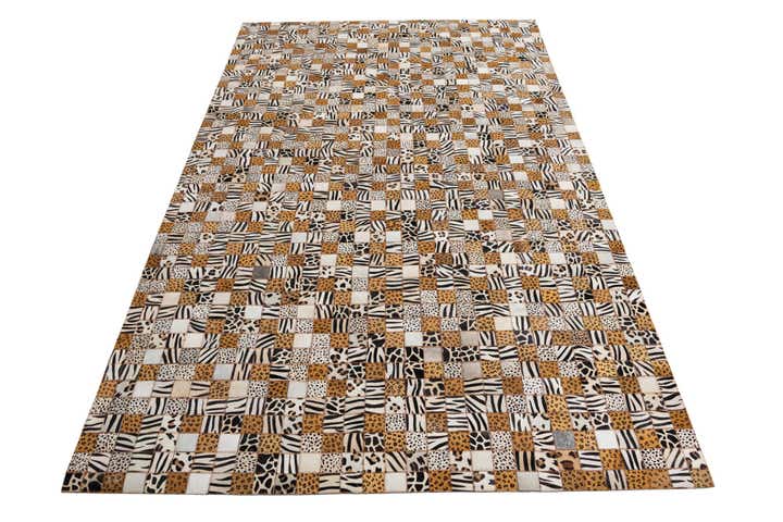 5' 1 x 8' 1 Cowhide Leather Rug